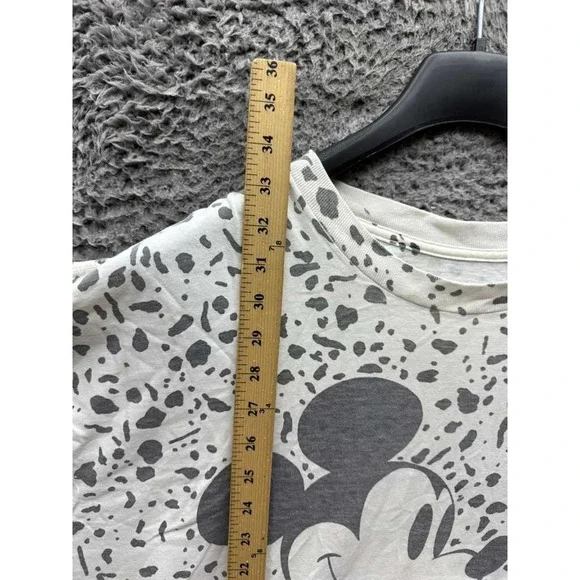 Vintage 90s Disney‎ All-Over Print Mickey Mouse T-Shirt White Mens Size M/L - Picture 11 of 13